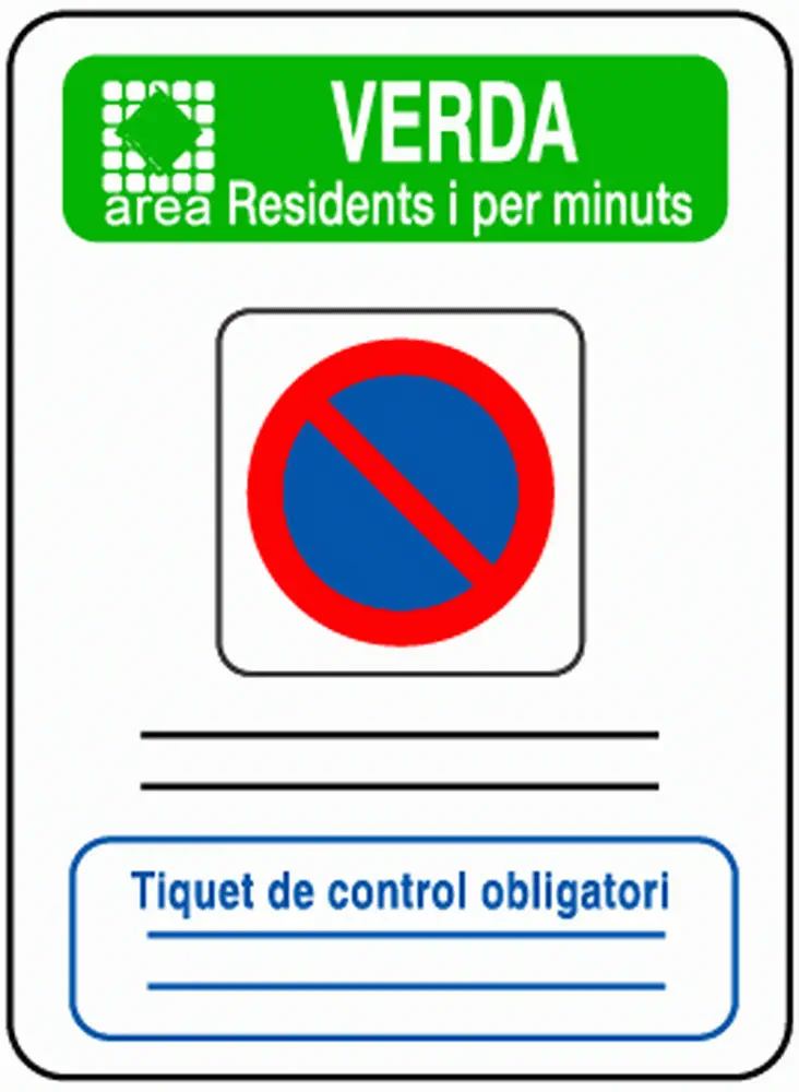 Green Parking Zone in Barcelona
