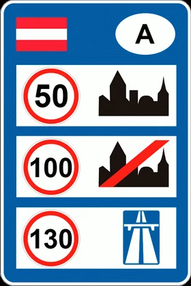 Обмеження швидкості в Австрії