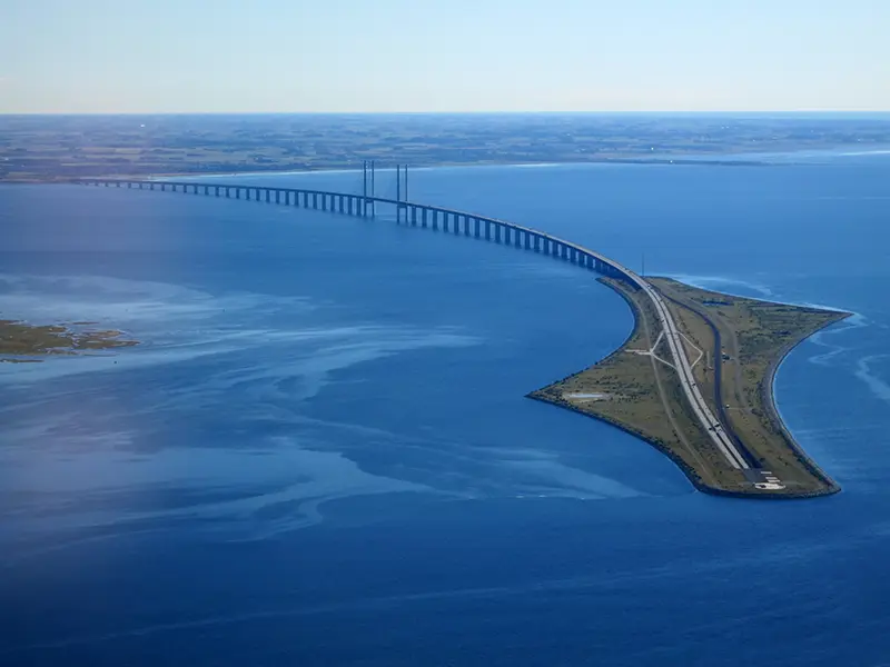 Öresund Bridge or Øresund Bridge between Sweden and Denmark
